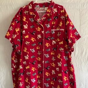 Flannel Pajama Top 3X